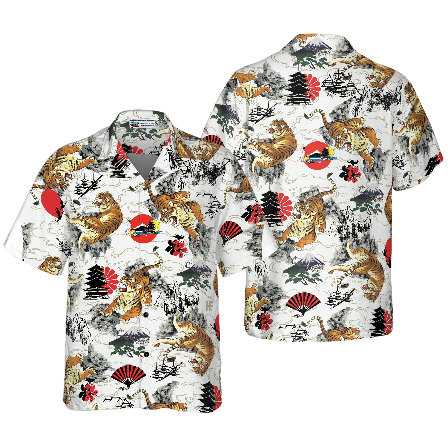 Japanese Tiger Tattoo Shirt For Men Hawaiian Shirt