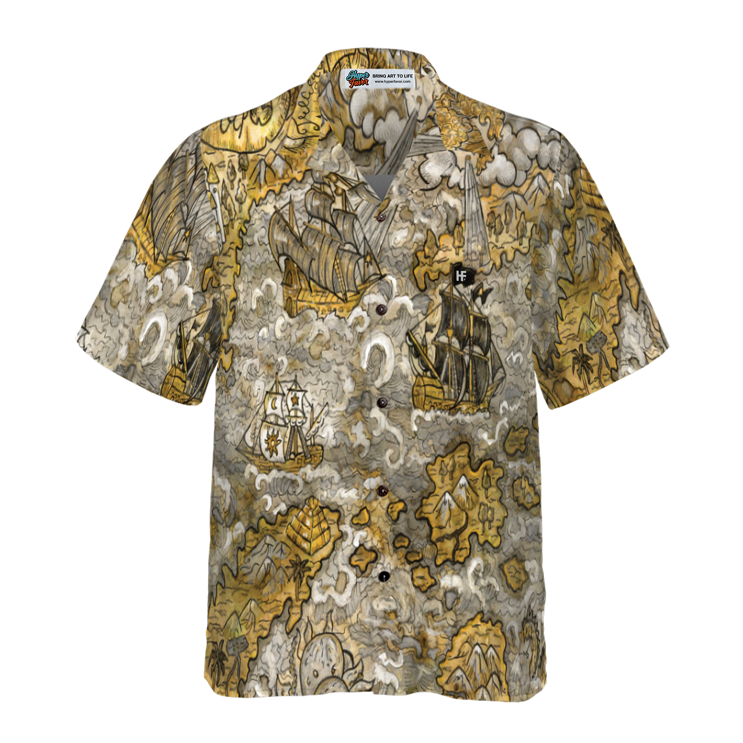 Fantasy Islands Treasure Map Hawaiian Shirt