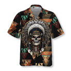 Indian Skull With Tribal Ethnic Pattern Hawaiian Shirt