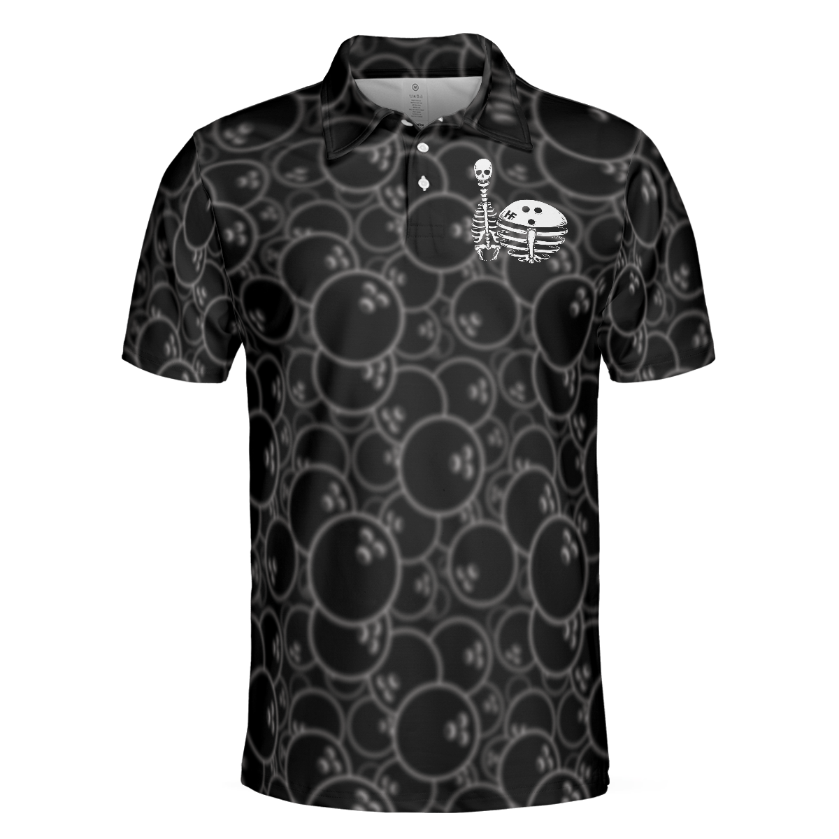 Real Grandpas Bowl Polo Shirt, Black Ball Pattern Bowling Polo Shirt, Funny Bowling Shirt With Sayings