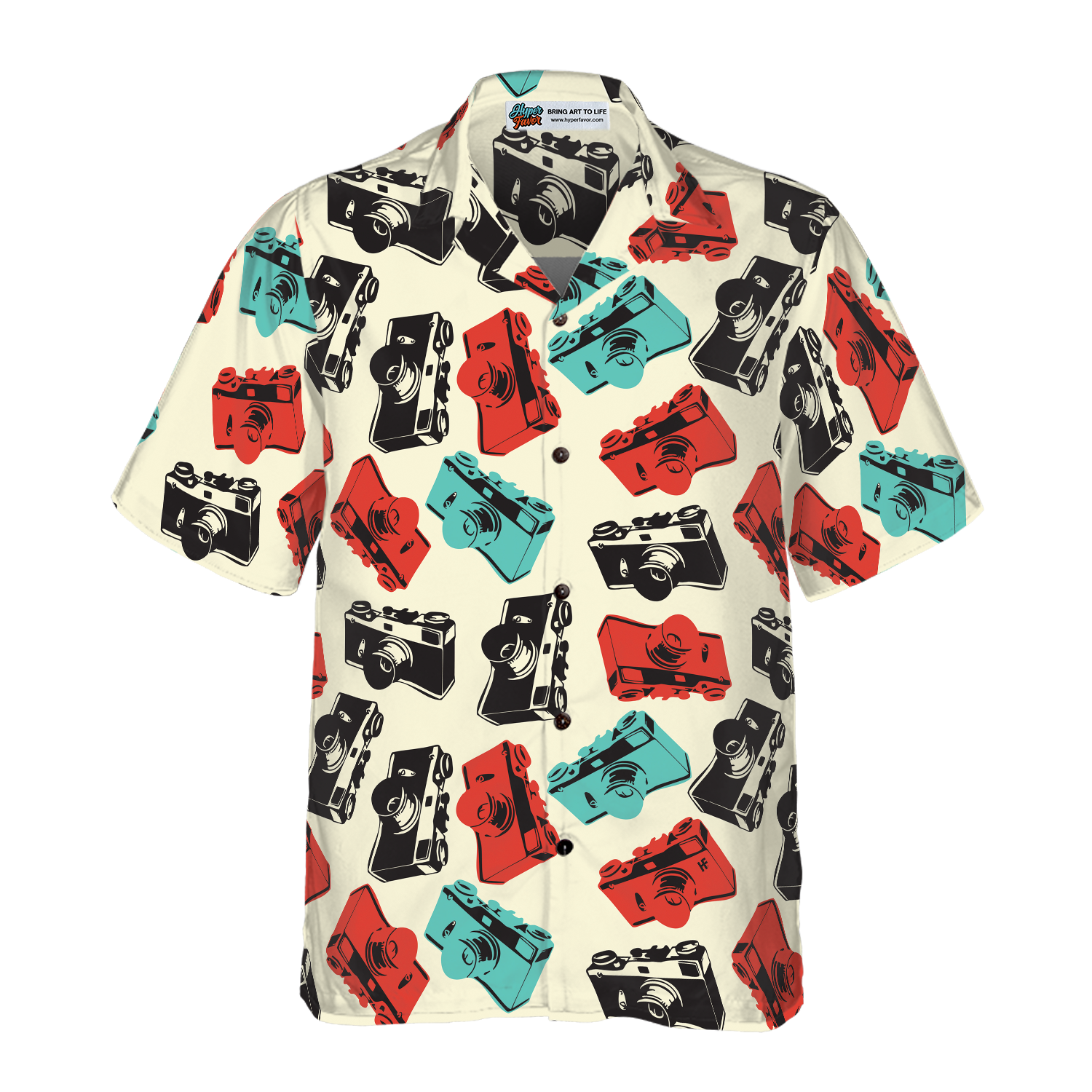Camera Seamless Pattern Shirt For Men Hawaiian Shirt