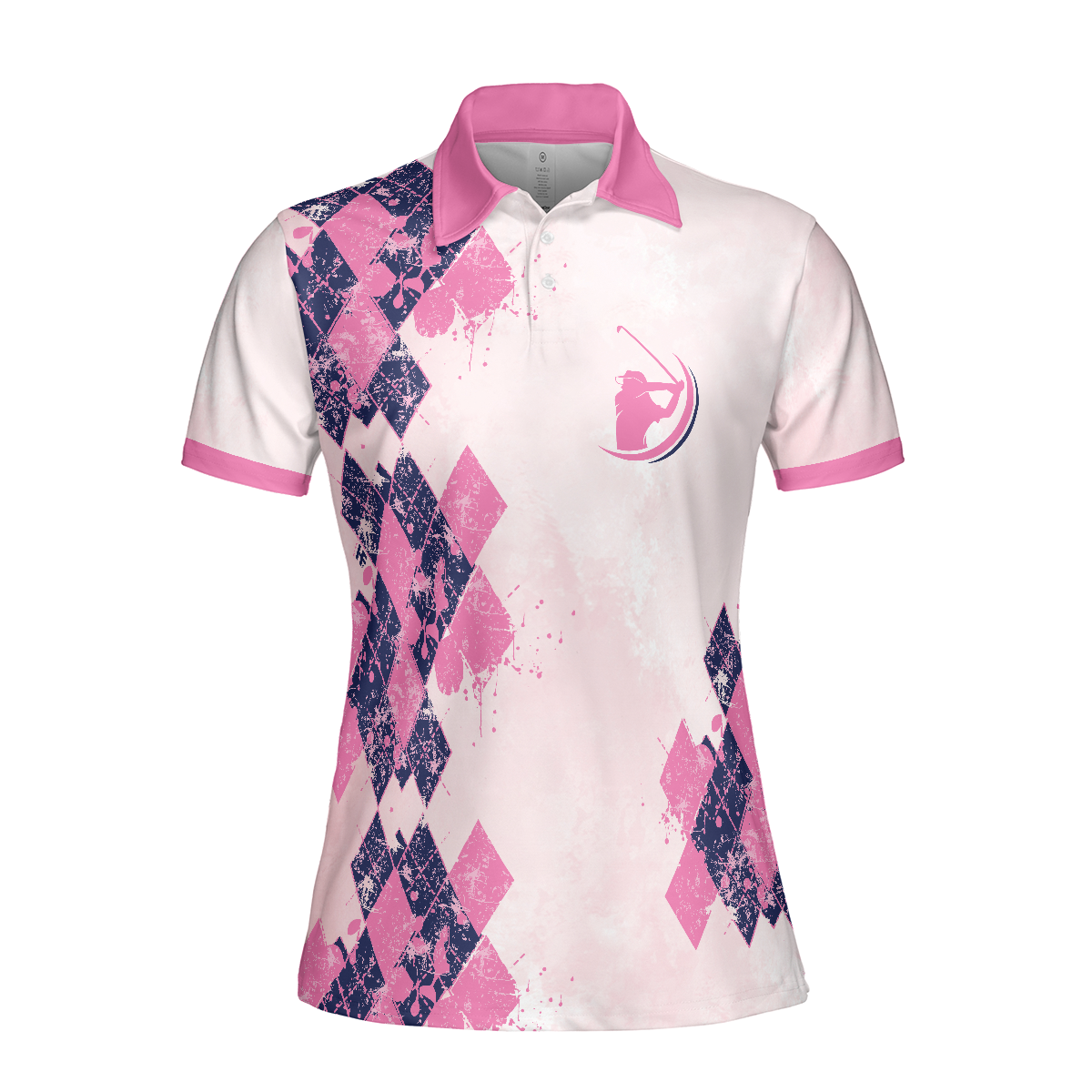 Golfing From Nine To Wine Short Sleeve Women Polo Shirt, White And Red Golf Polo Shirt, Golf Shirt For Wine Lovers