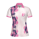 Golfing From Nine To Wine Short Sleeve Women Polo Shirt, White And Red Golf Polo Shirt, Golf Shirt For Wine Lovers