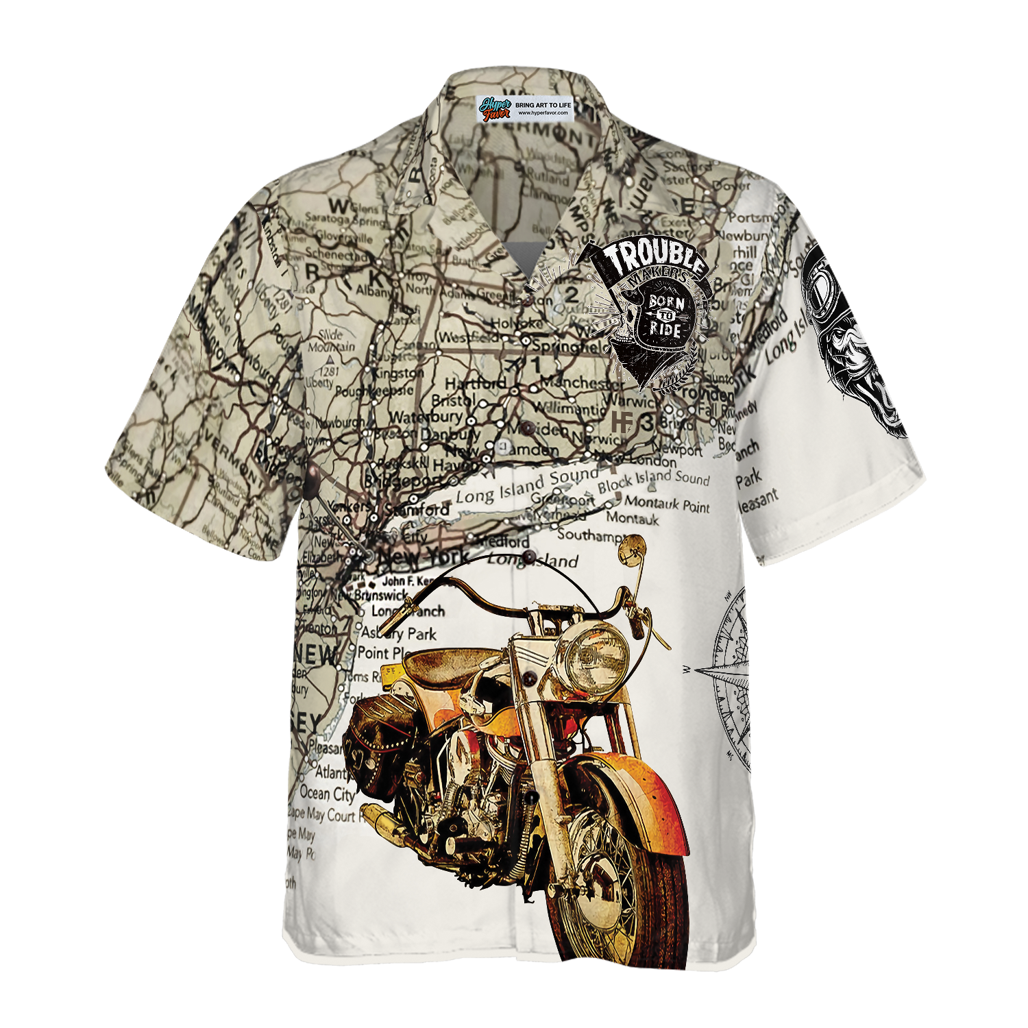Trouble Makers Born to Ride Hawaiian Shirt