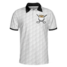 King Of Golf Black And White Polo Shirt For Men, Golf Texture Golfer On Throne Polo Shirt