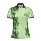 Queen Of The Green Golf Girl Short Sleeve Women Polo Shirt, Green Argyle Pattern Golf Shirt, Cool Golf Gift For Women