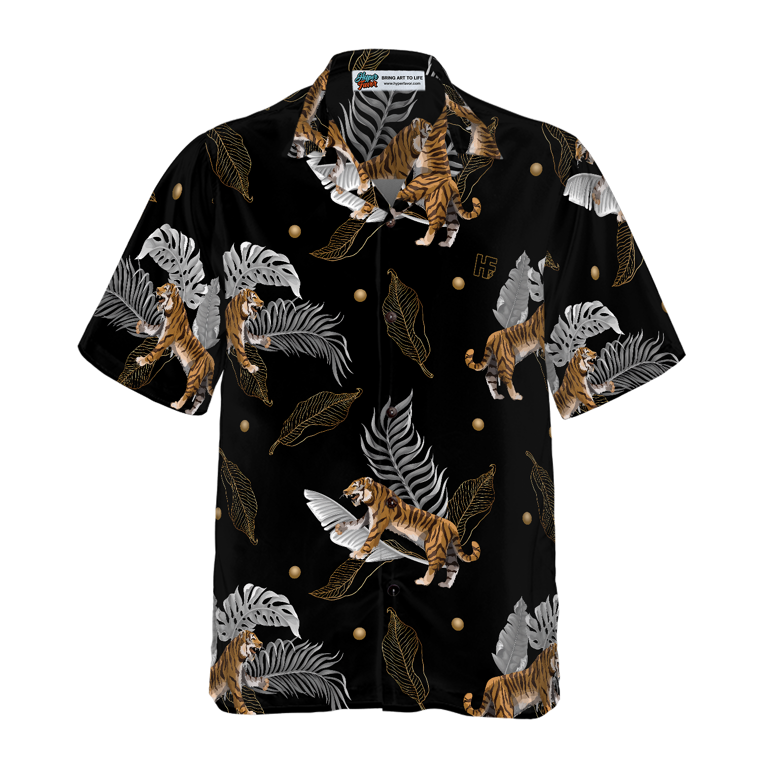 Tiger With Palm Leaves Shirt For Men Hawaiian Shirt