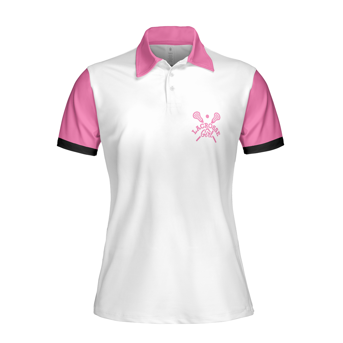 Yes I Play Like A Girl Need A Lesson Lacrosse Short Sleeve Women Polo Shirt, White And Pink Lacrosse Shirt For Ladies