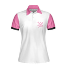 Yes I Play Like A Girl Need A Lesson Lacrosse Short Sleeve Women Polo Shirt, White And Pink Lacrosse Shirt For Ladies