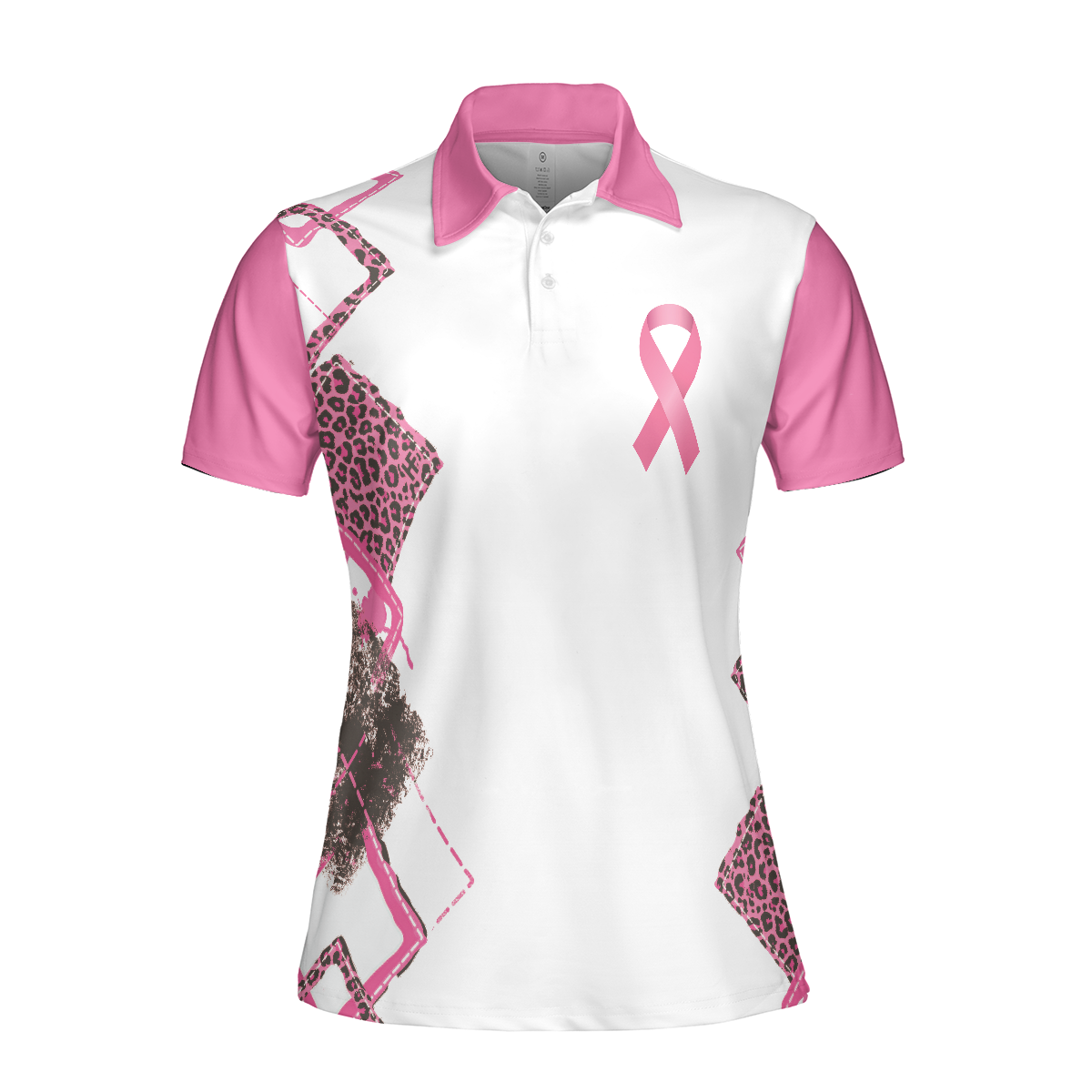 Strength Is A Woman Fighting Cancer With A Smile On Her Face Breast Cancer Awareness Short Sleeve Women Polo Shirt