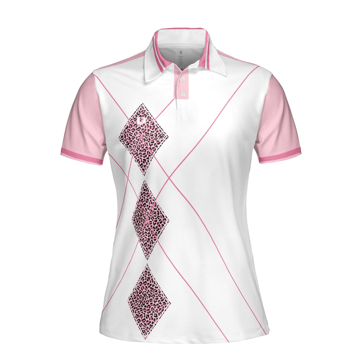 Golfing Forever Housework Whenever Leopard Argyle Style Golf Short Sleeve Women Polo Shirt, Unique Female Golf Gift