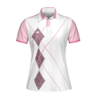 Golfing Forever Housework Whenever Leopard Argyle Style Golf Short Sleeve Women Polo Shirt, Unique Female Golf Gift