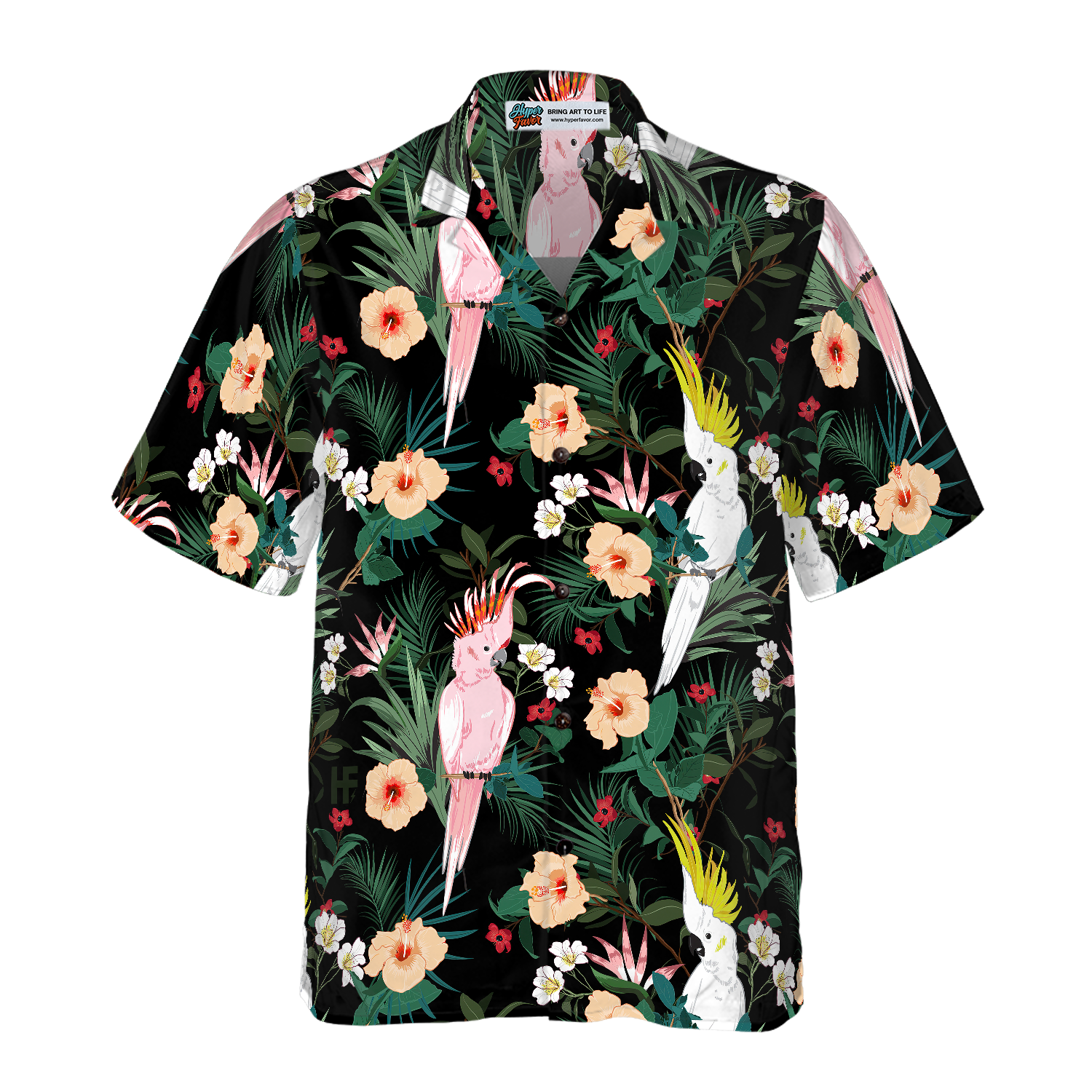 Tropical Floral Parrot Hawaiian Shirt