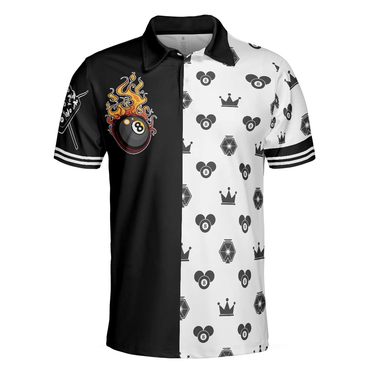 Flame Eight Ball Billiards Polo Shirt, Cute Billiards Shirt Design For Men, Best Gift Idea For Billiards Players