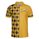 Swing Swear Drink Repeat Polo Shirt, Black And Yellow Argyle Pattern Shirt, Swag Golf Gift For Golfers