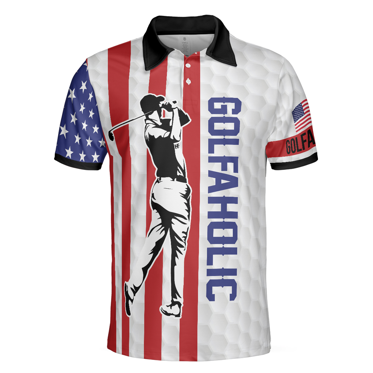 Your Hole Is My Goal Golfaholic American Flag Polo Shirt, Patriotic Golf Shirt For Men