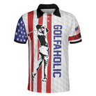 Your Hole Is My Goal Golfaholic American Flag Polo Shirt, Patriotic Golf Shirt For Men