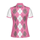 Are You Staring At My Putt Again Golf Short Sleeve Women Polo Shirt, White And Pink Argyle Pattern Golf Shirt For Ladies