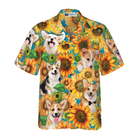 Corgi Lovers With Sunflower Hawaiian Shirt