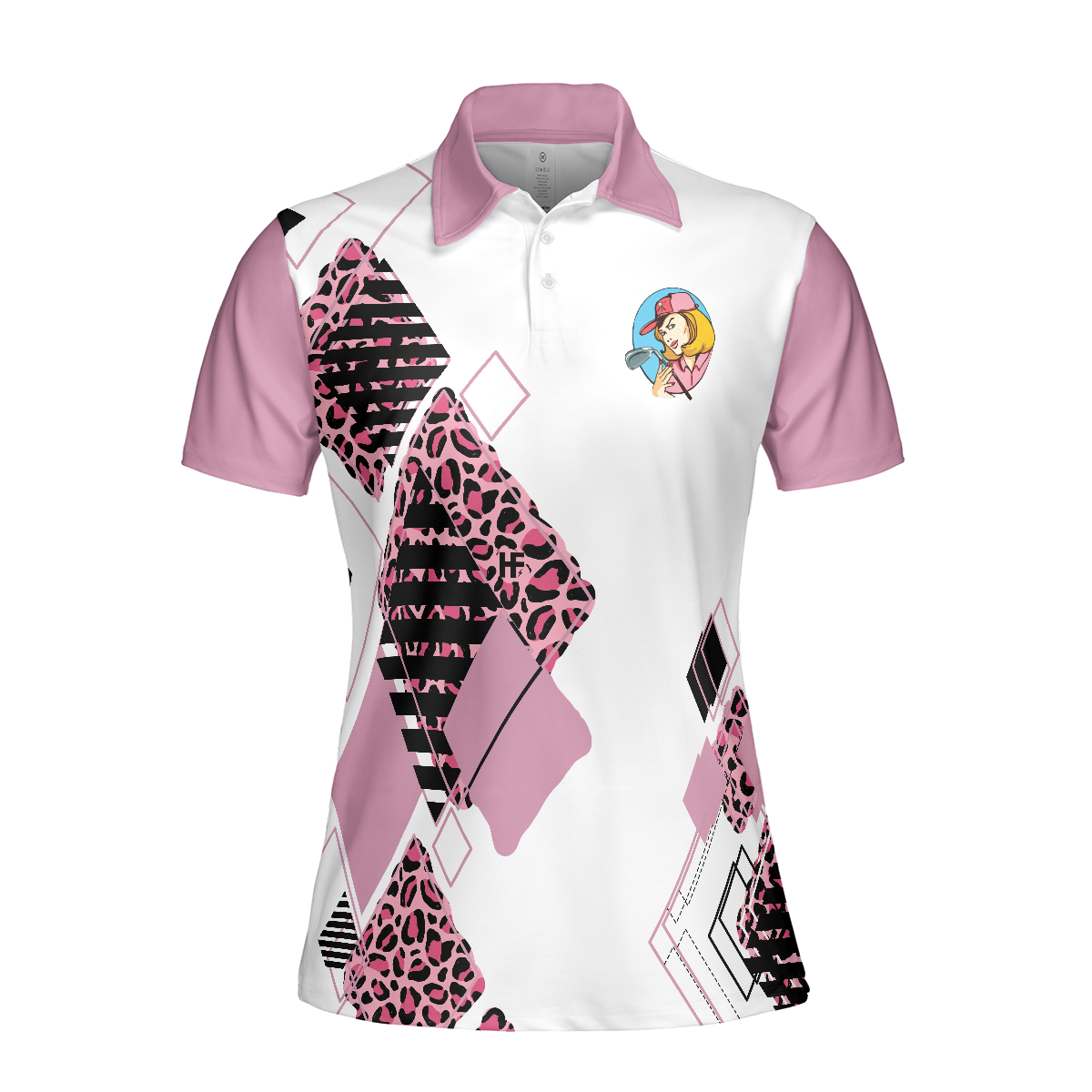 You're Staring At My Putt Again Argyle Pattern Golf Short Sleeve Women Polo Shirt, Best Golf Shirt For Ladies
