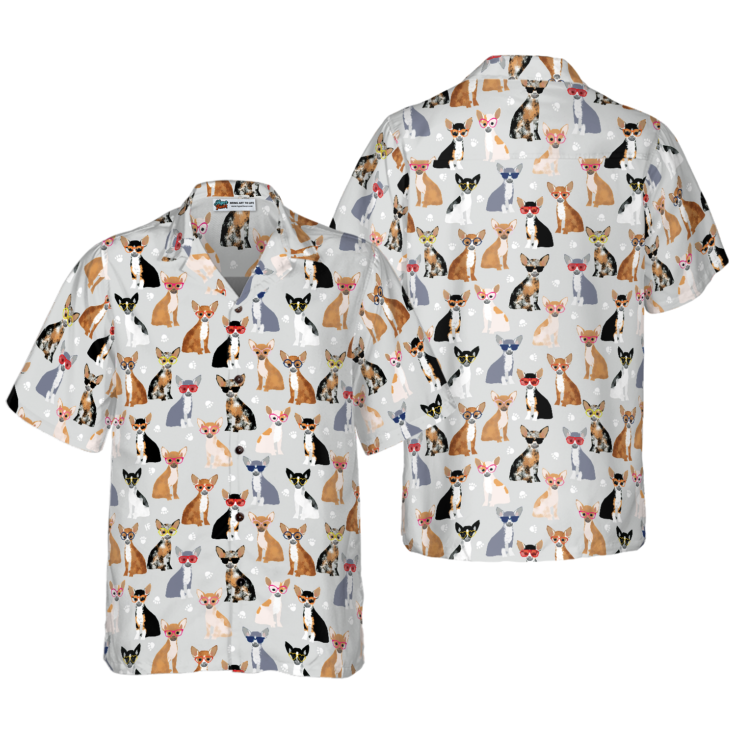 Stylish Chihuahua With Glasses Hawaiian Shirt