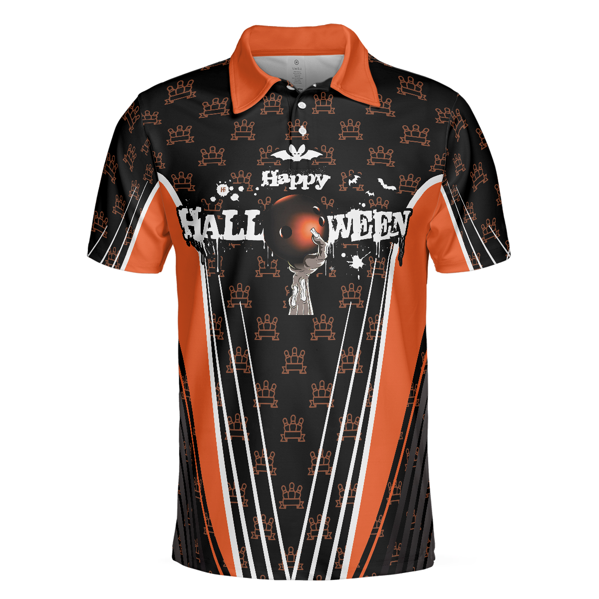 Happy Halloween And Happy Bowling Polo Shirt V2, Short Sleeve Bowling Shirt For Men