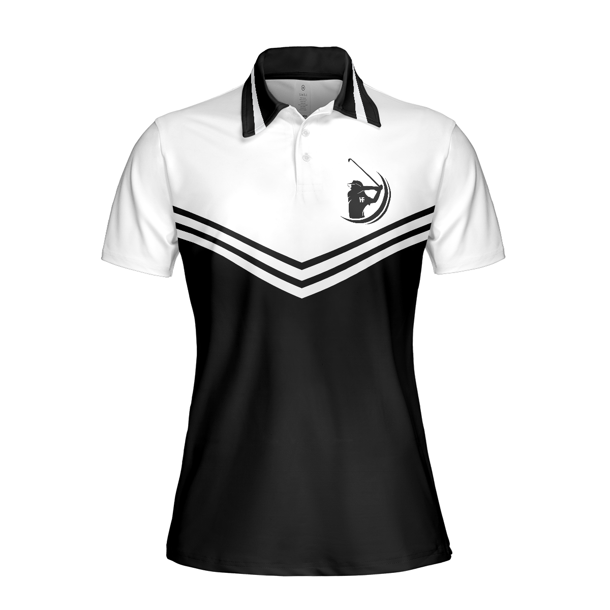 Swing Hard In Case You Hit It Short Sleeve Women Polo Shirt, Black And White Golf Shirt For Ladies