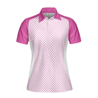 Pink Golf Balls Seamless Pattern Short Sleeve Women Polo Shirt