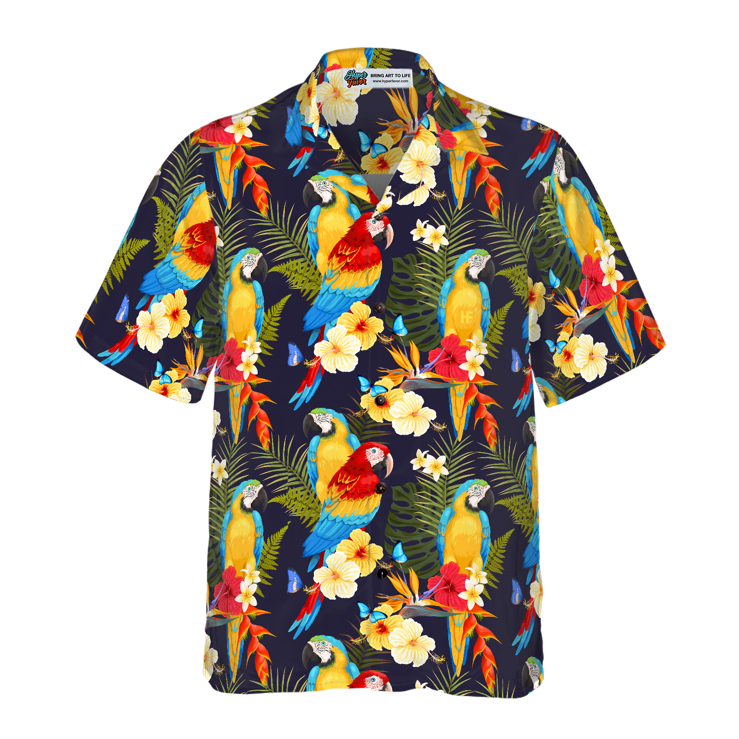 Flower And Parrot Hawaiian Shirt