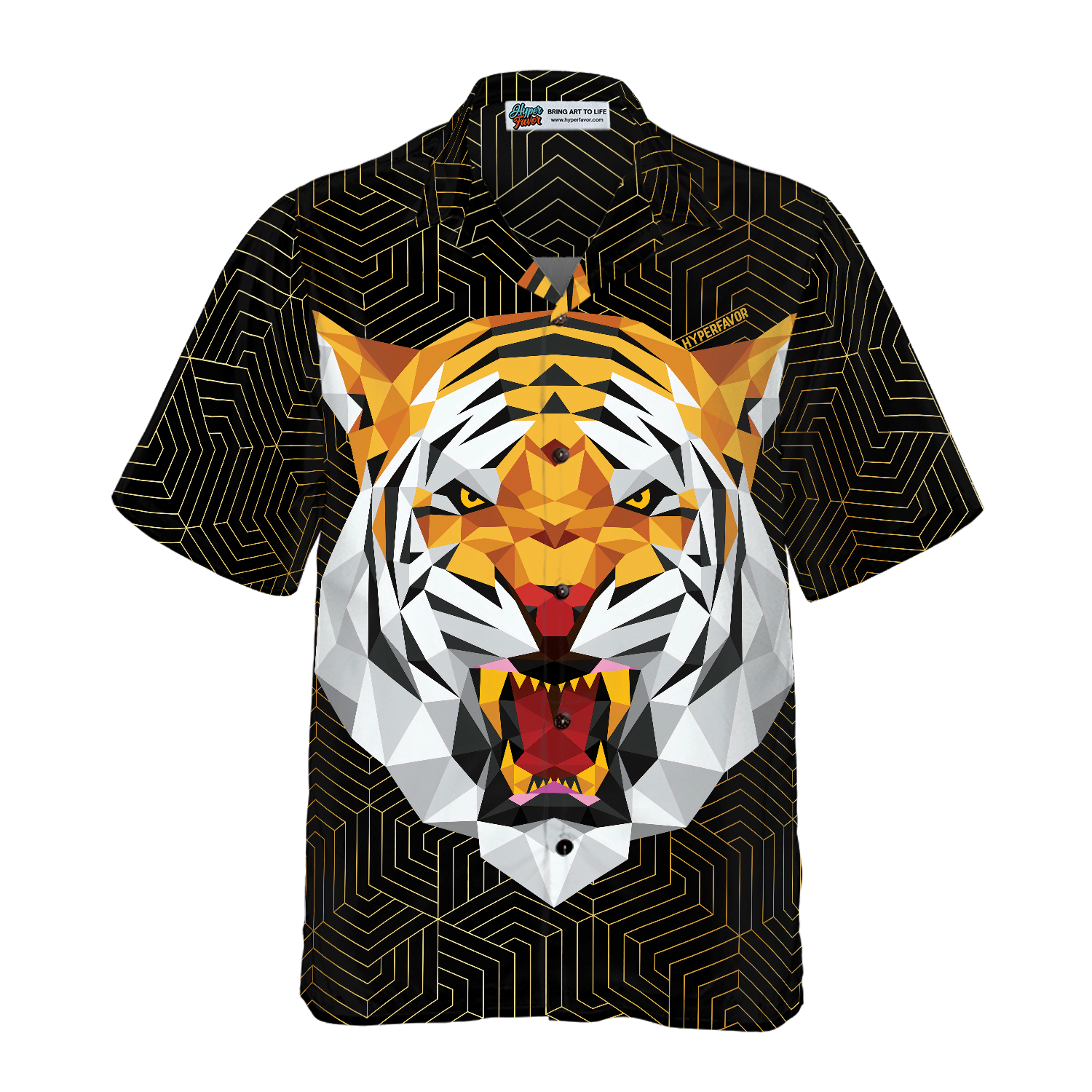 Geometric Tiger Shirt For Men Hawaiian Shirt