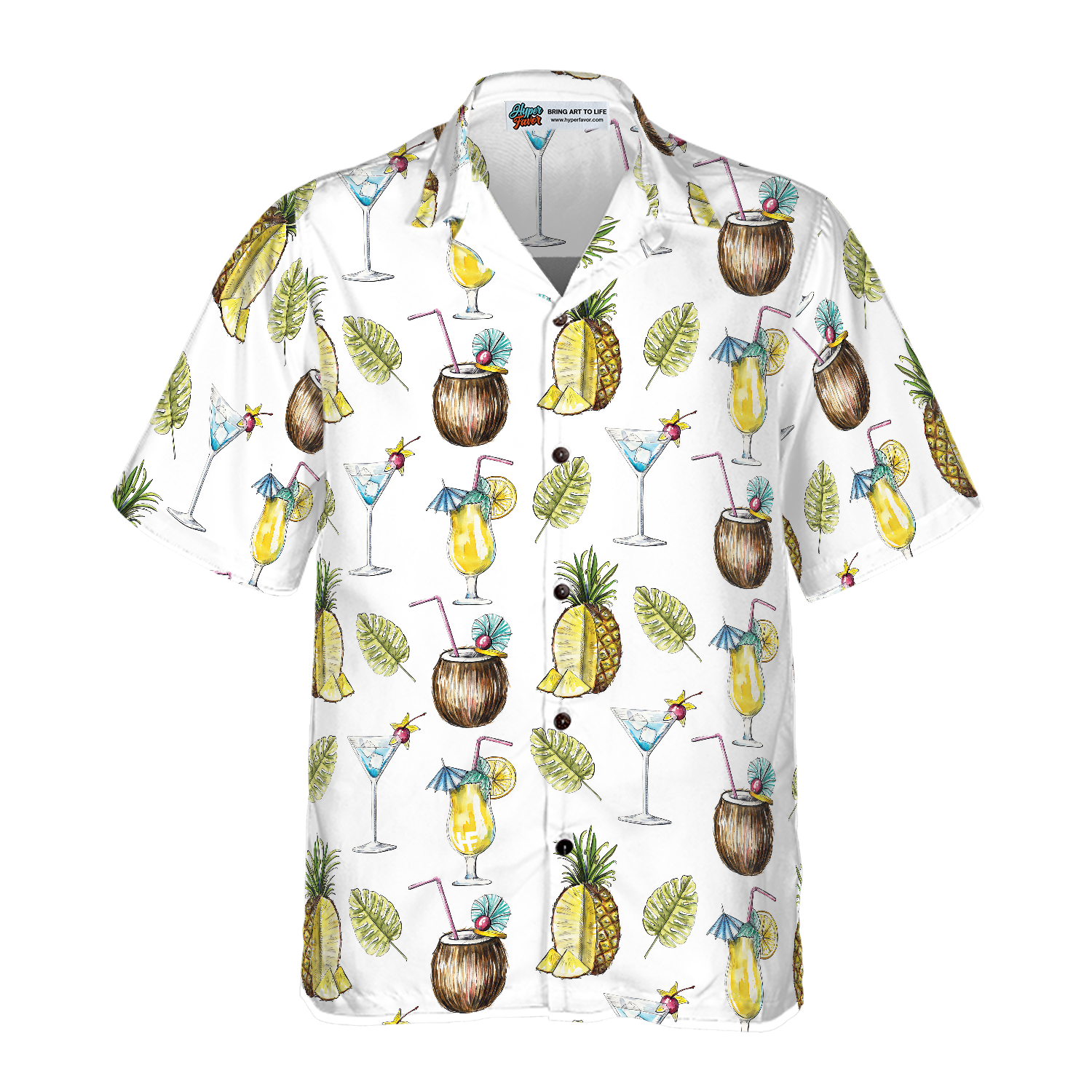 Tropical Coconut Cocktail Shirt For Men Hawaiian Shirt