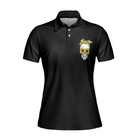 You Are My Sunshine Skull Sunflower Short Sleeve Women Polo Shirt, Black Skull Polo Shirt For Ladies