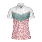 Striped Polo Golf Girl Seamless Pattern Golf Short Sleeve Women Polo Shirt, Leopard Golf Shirt For Ladies