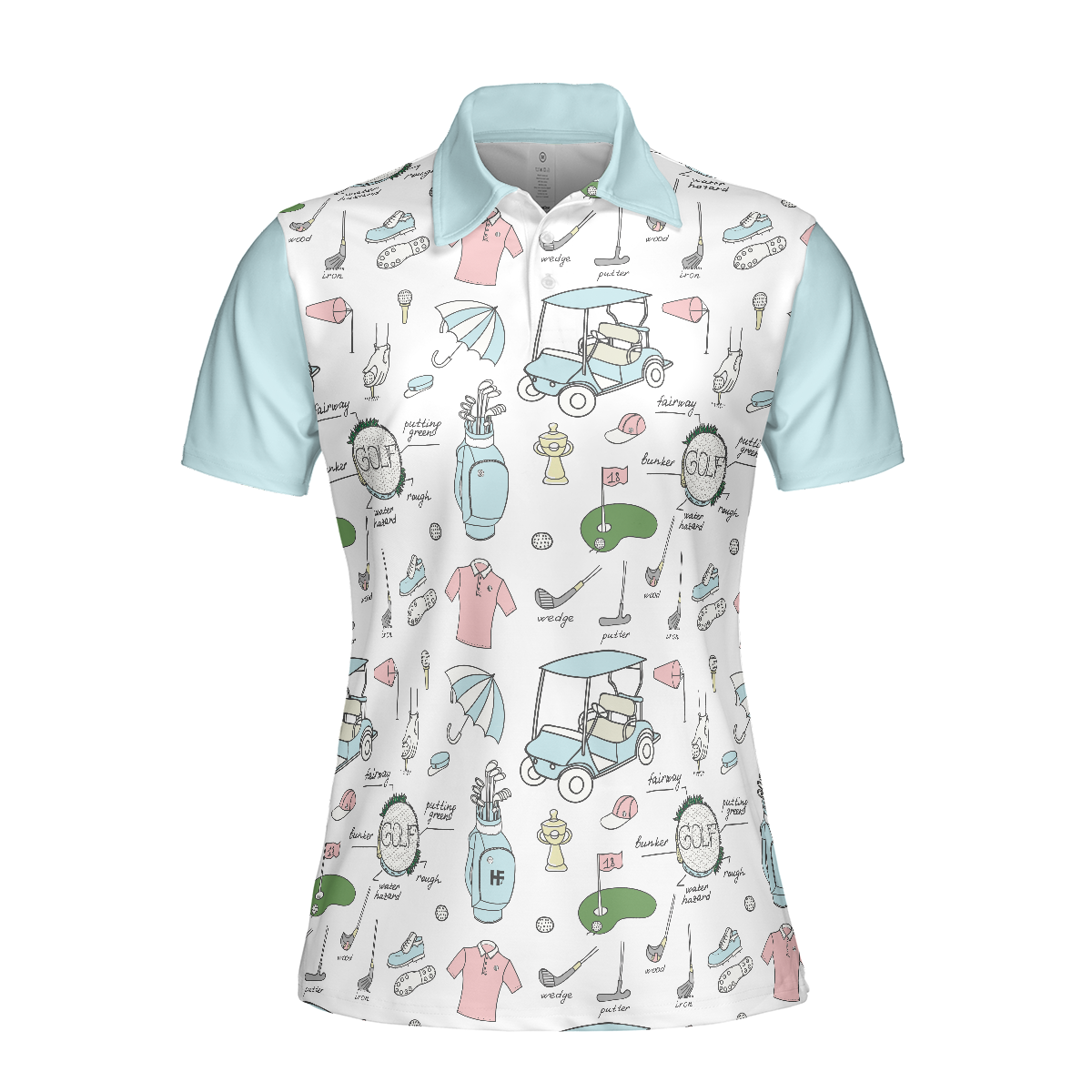 Golf Life In Blue V2 Short Sleeve Women Polo Shirt
