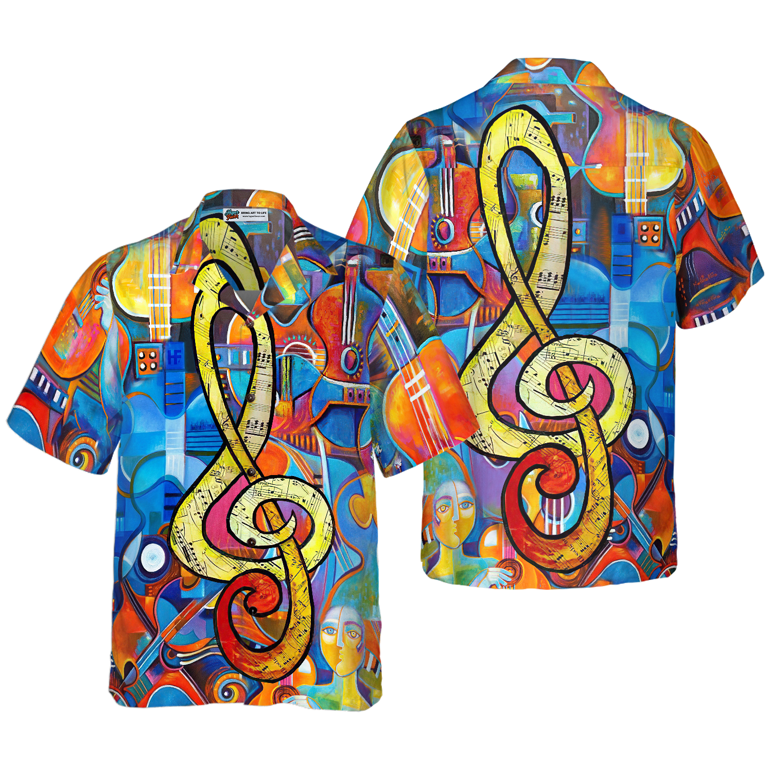 Music Note Guitar Hawaiian Shirt