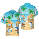 Sharks Party On The Beach Hawaiian Shirt