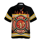 Courage And Honor Fire Dept Badge Firefighter Hawaiian Shirt, Uniform And Cross Axes Firefighter Shirt For Men