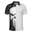 Bad Day Of Golf Polo Shirt, Black And White Skull Golf Shirt For Golfers, Funny Golf Shirt With Sayings