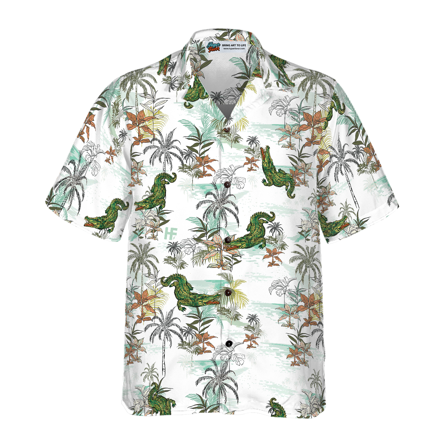 Alligator Seamless Pattern Shirt For Men Hawaiian Shirt