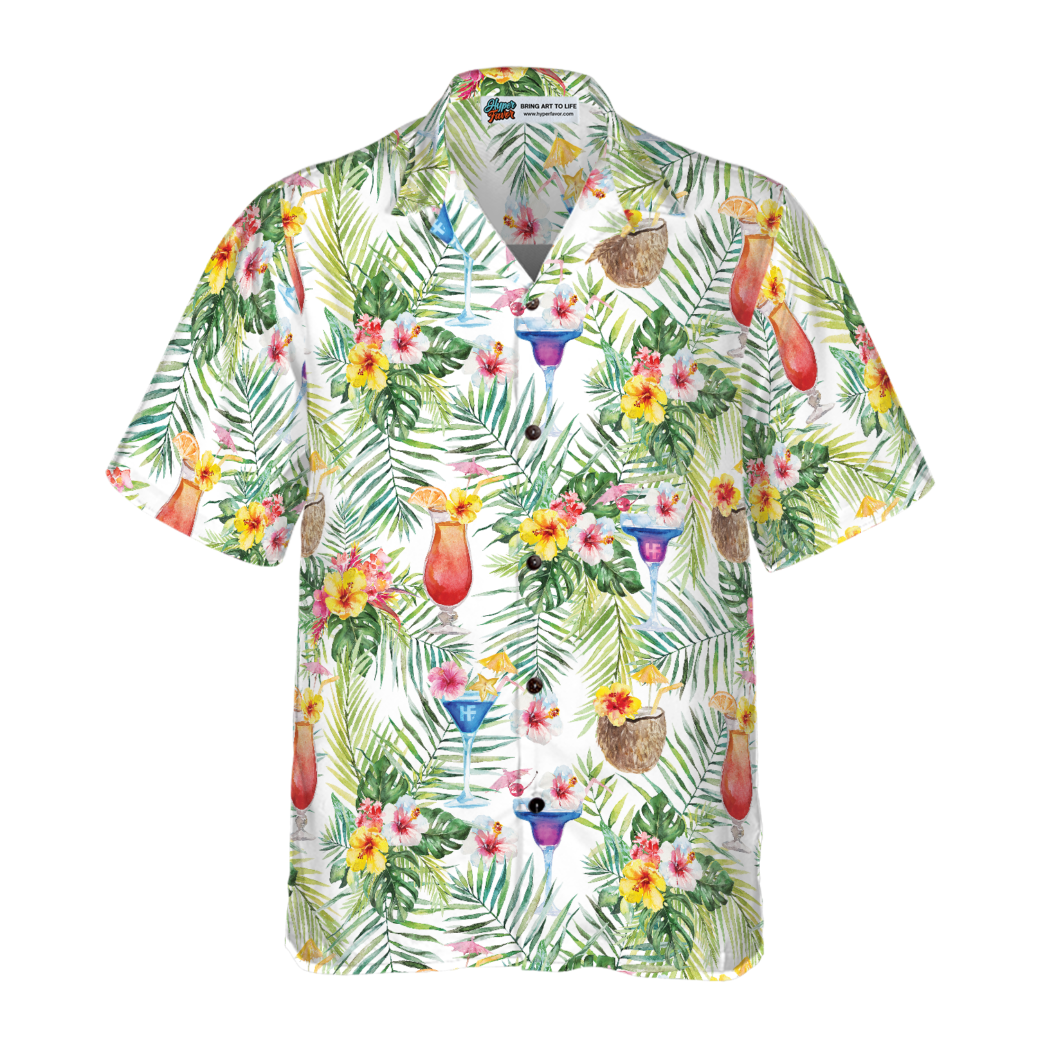 Tropical Cocktail Shirt For Men Hawaiian Shirt