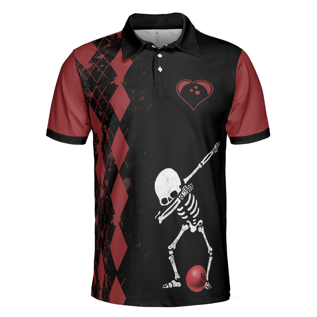 Weekend Forecast Chance Of Bowling Polo Shirt, Red Argyle Short Sleeve Bowling Shirt For Male Players