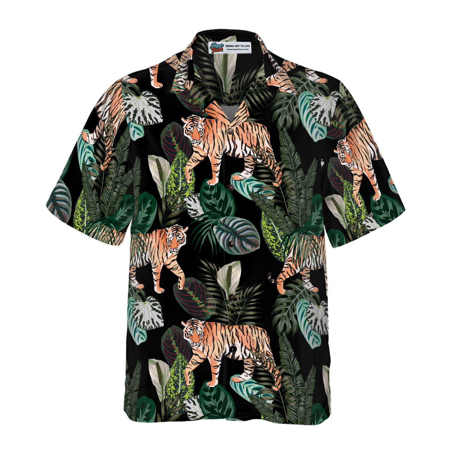Dark Jungle Exotic Tiger Shirt For Men Hawaiian Shirt