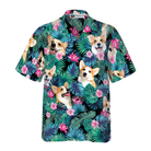 Custom Tropical Corgi Dog Shirt For Men Hawaiian Shirt