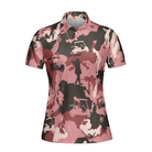 Golf Girl Camouflage Short Sleeve Women Polo Shirt, Pink Camo Golf Shirt For Ladies, Cool Golf Gift For Women
