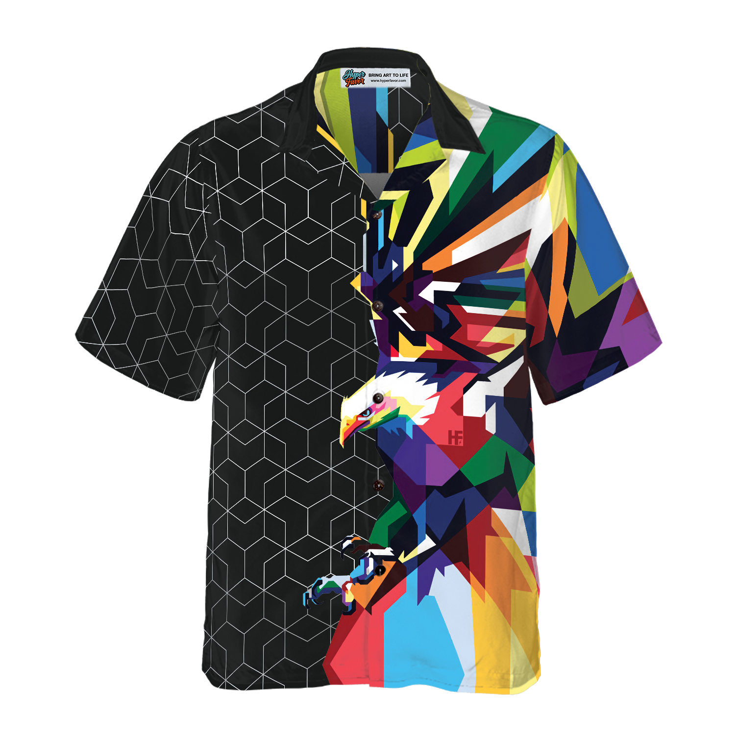 Awesome Colorful American Eagle Design Hawaiian Shirt