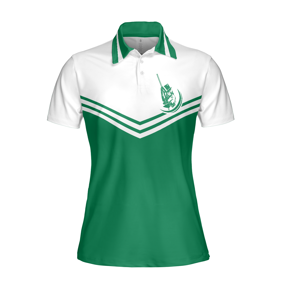 I Play Pool Like A Girl Try To Keep Up Short Sleeve Women Polo Shirt, White And Green Billiards Shirt For Ladies