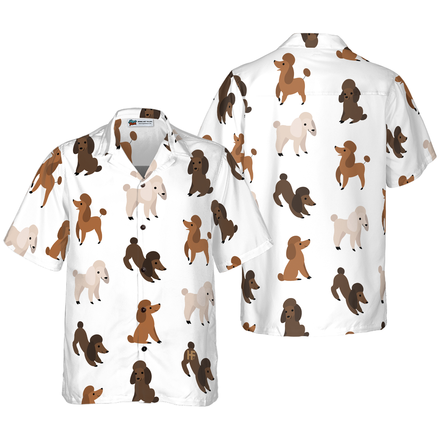 Puppies Run Around Poodle Shirt Hawaiian Shirt