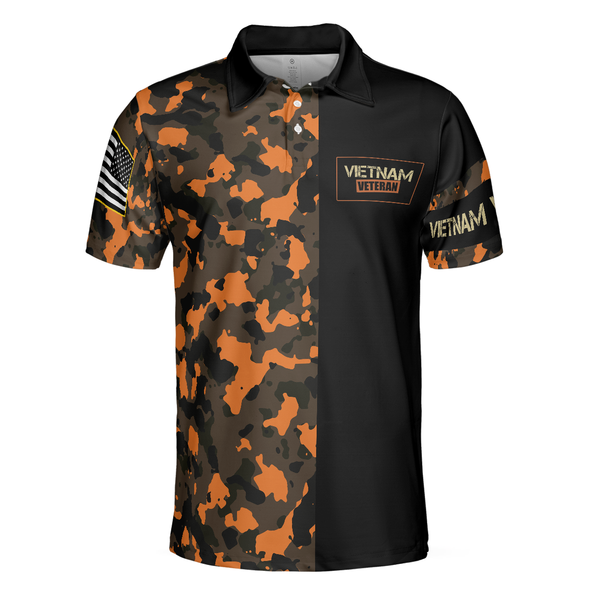 The War Is Over But The Battle Continues Agent Orange Dioxin Polo Shirt, American Flag Golf Shirt
