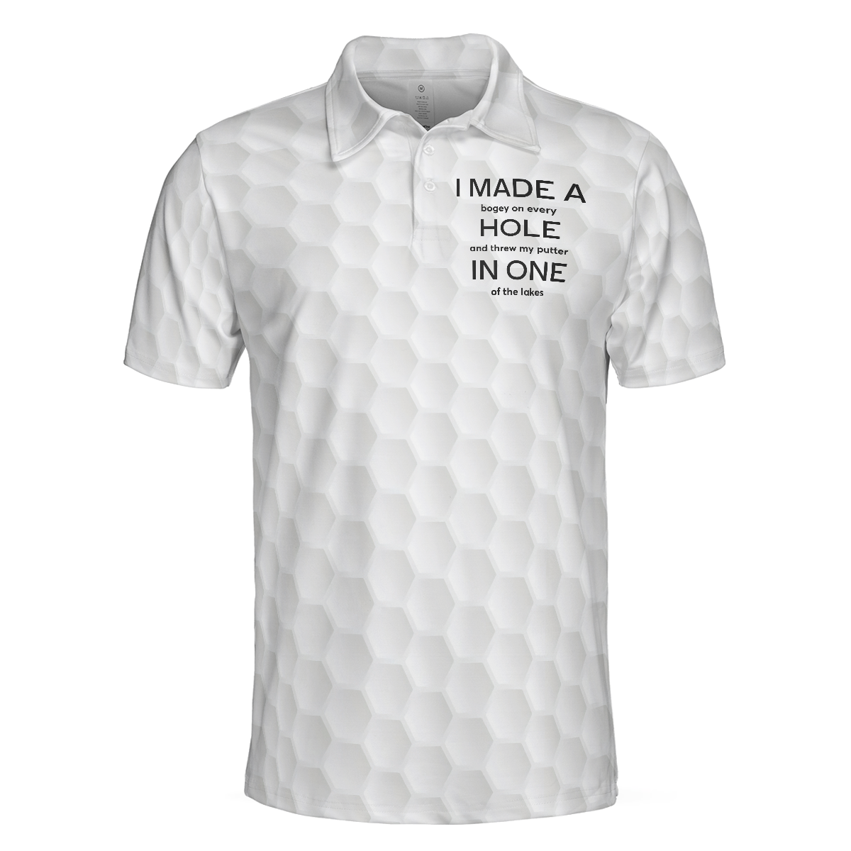 Bear Play Golf And Drink Bourbon White Golf Polo Shirt, Funny Golf Shirt For Men