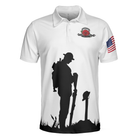 US Veteran Lest We Forget Polo Shirt, Military American Flag Golf Shirt For Men